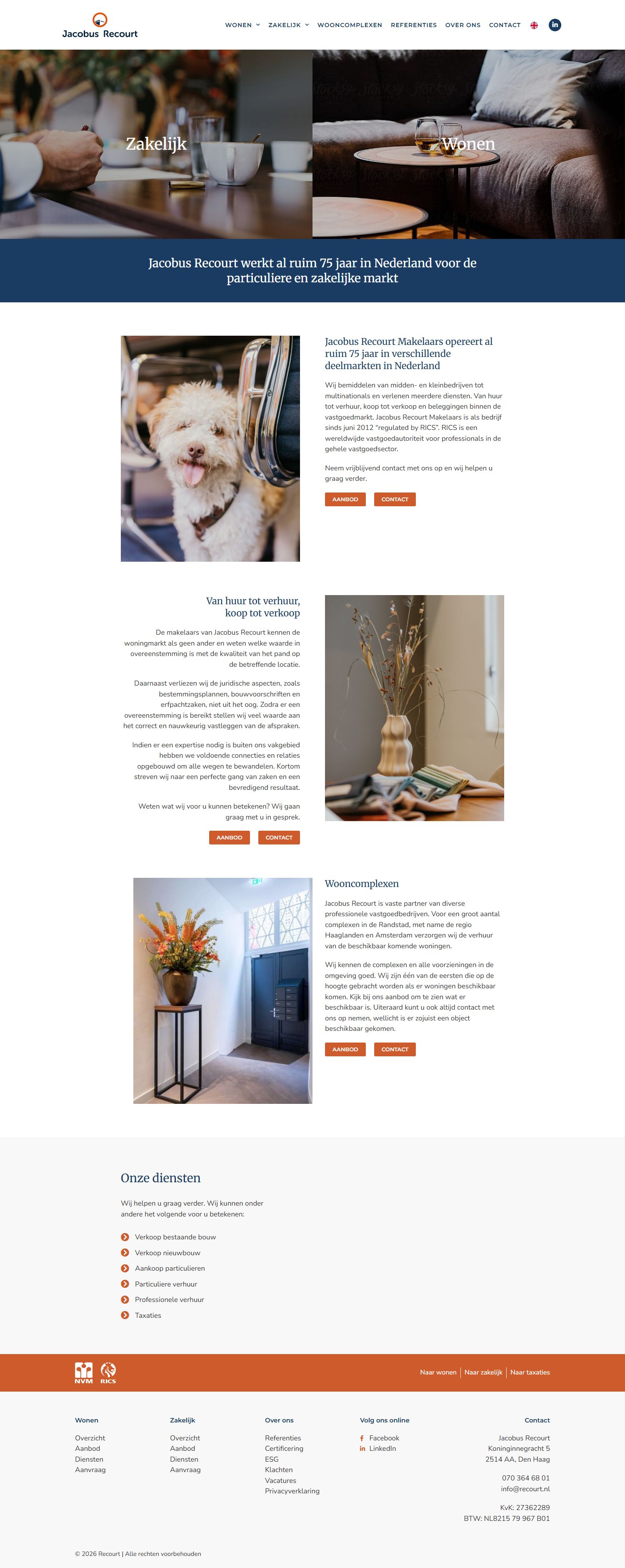 Screenshot van de website van www.recourt.nl