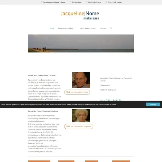 Screenshot der Website von www.nome.nl