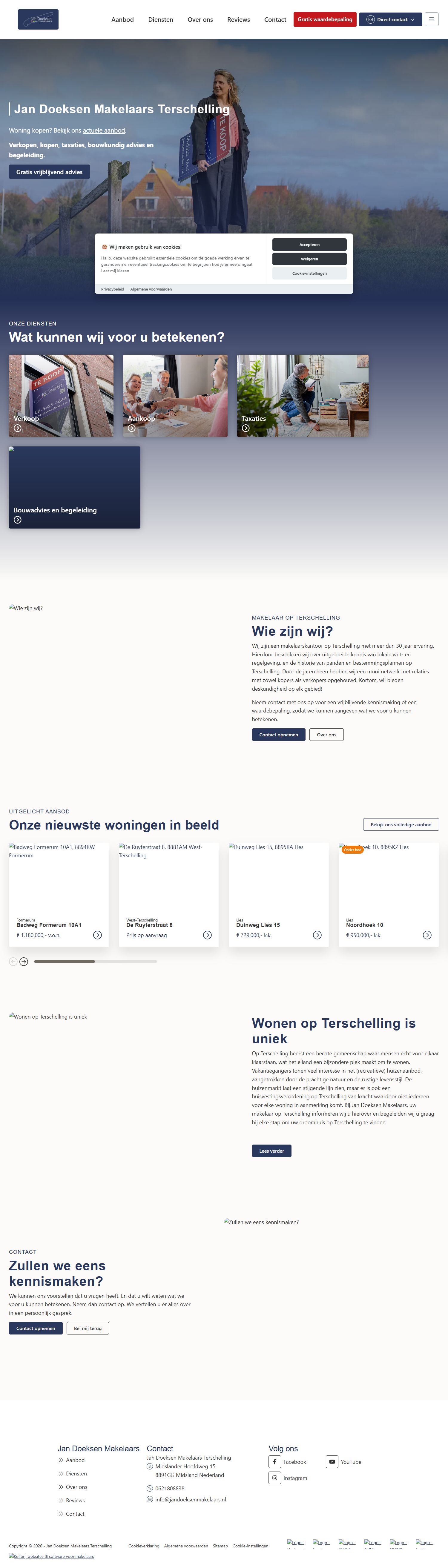 Photo of the office of Jan Doeksen Makelaars Terschelling