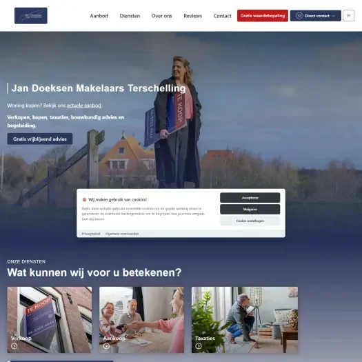 Capture d'écran du site web de www.jandoeksenmakelaars.nl