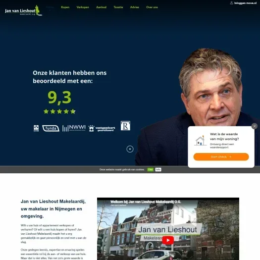 Screenshot van de website van www.janvanlieshout.nl