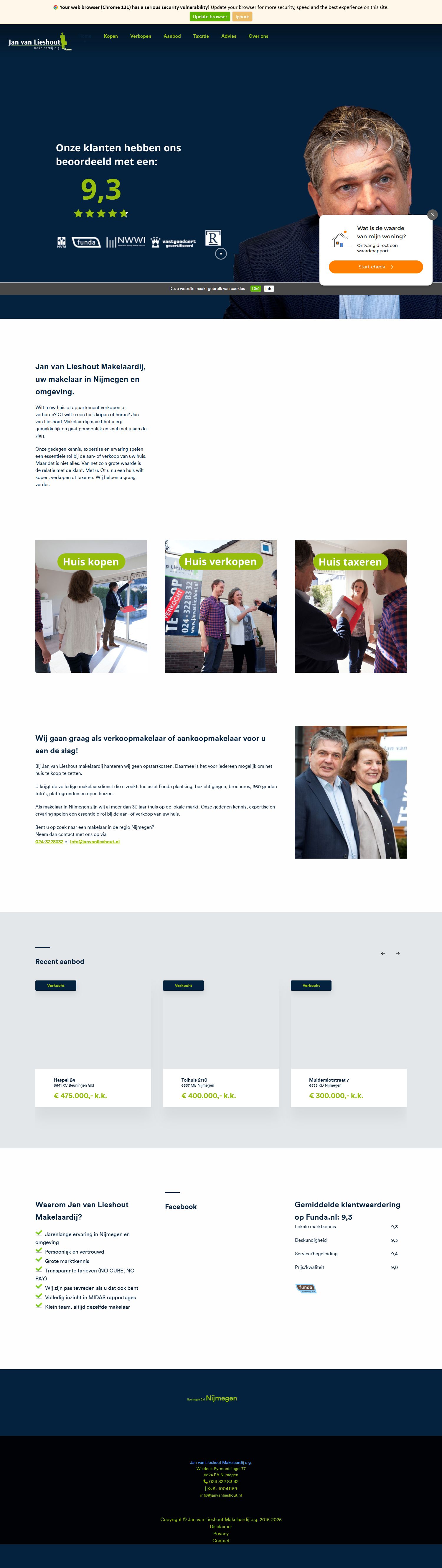 Screenshot der Website von www.janvanlieshout.nl