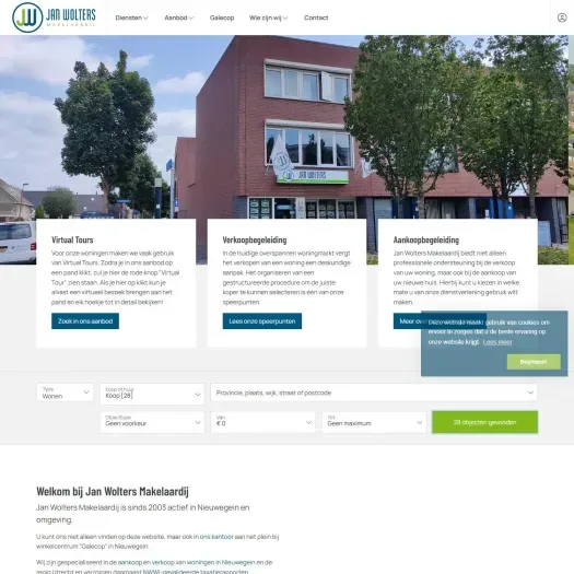 Screenshot van de website van www.janwoltersmakelaardij.nl