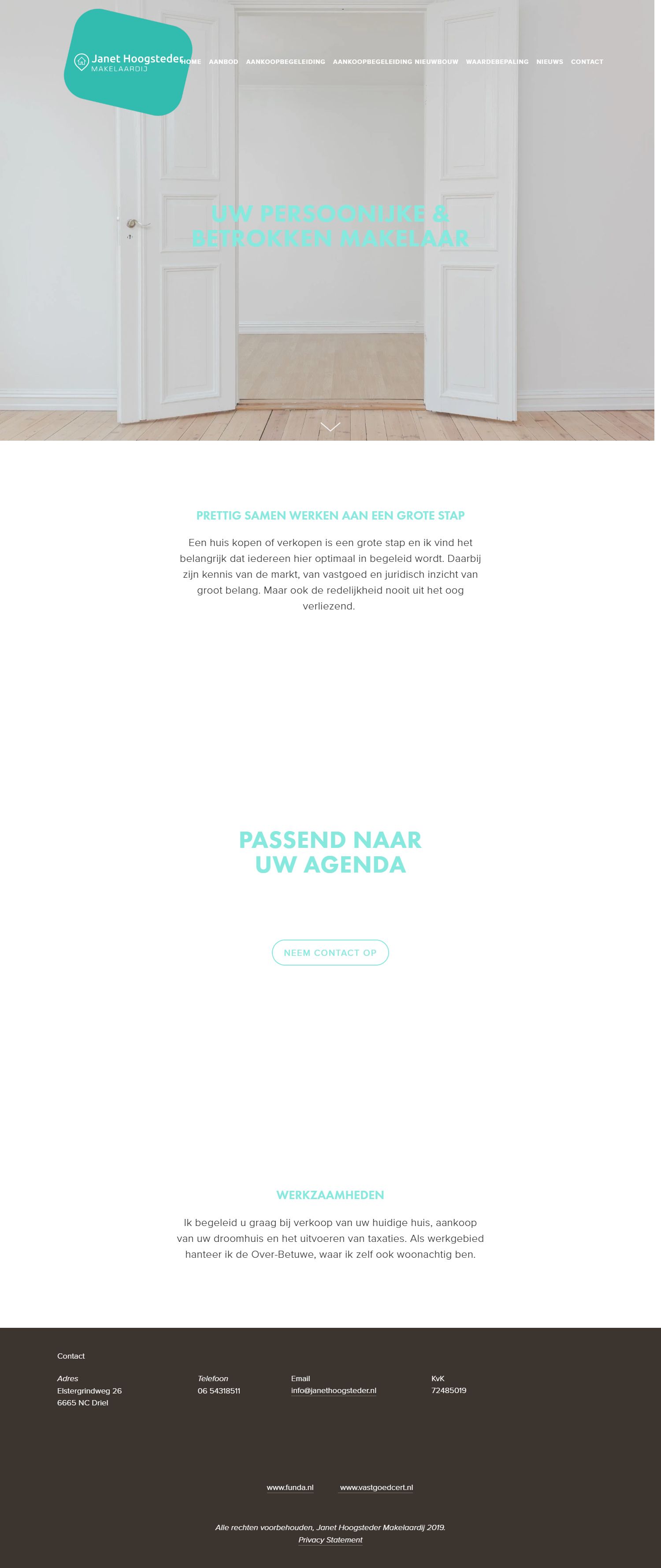 Screenshot der Website von www.janethoogsteder.nl