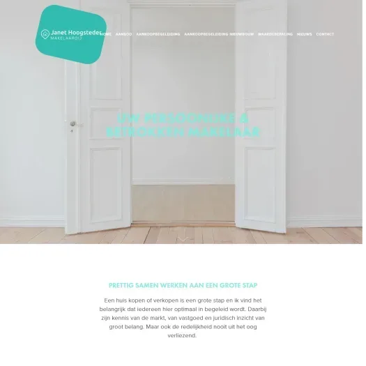 Screenshot of the website of www.janethoogsteder.nl