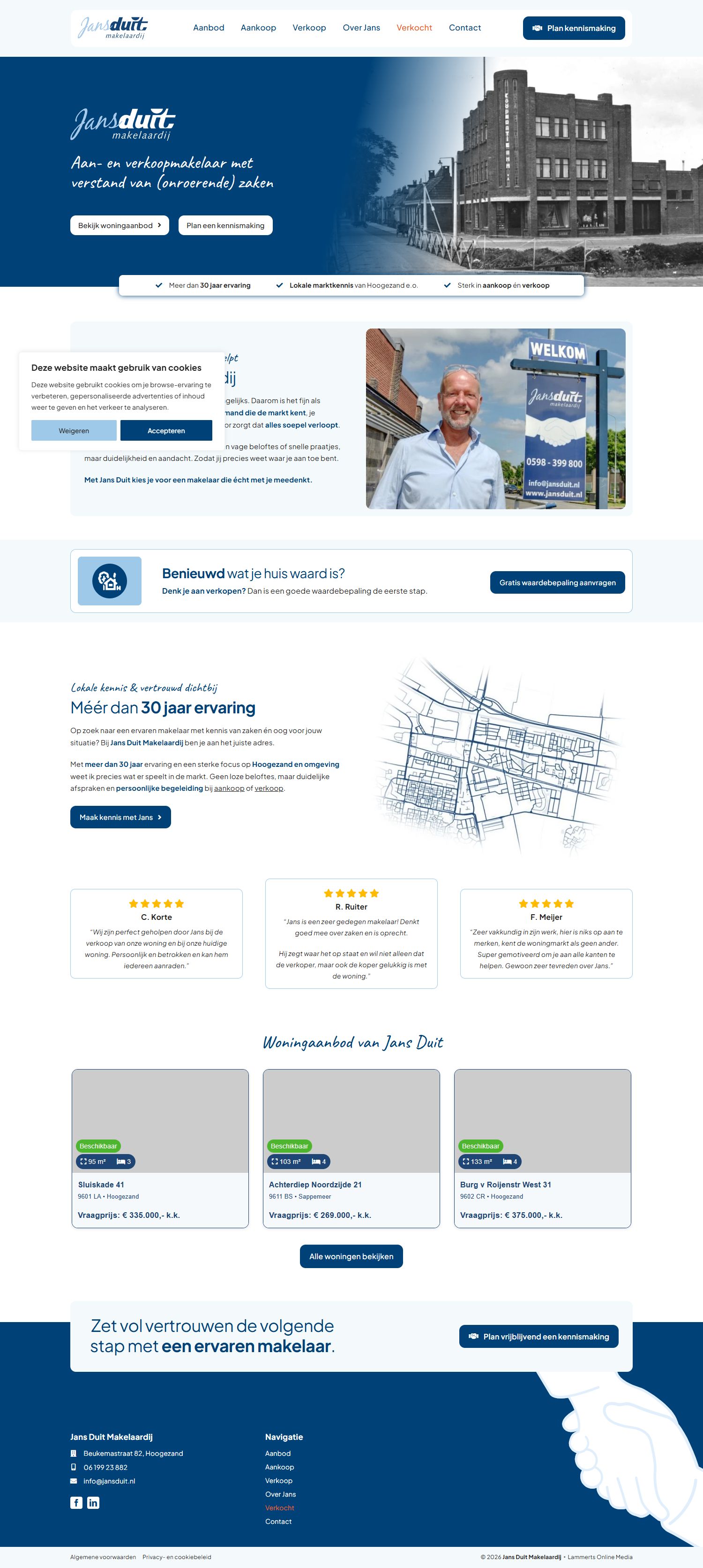 Screenshot der Website von www.jansduit.nl