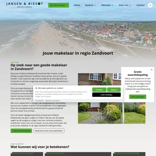 Screenshot van de website van www.jansen-biesot.nl