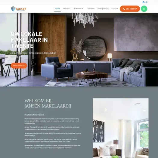 Capture d'écran du site web de www.jansenmakelaardij.nl