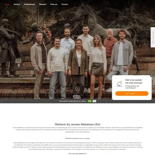 Screenshot of the website of www.jansenmakelaars.nl