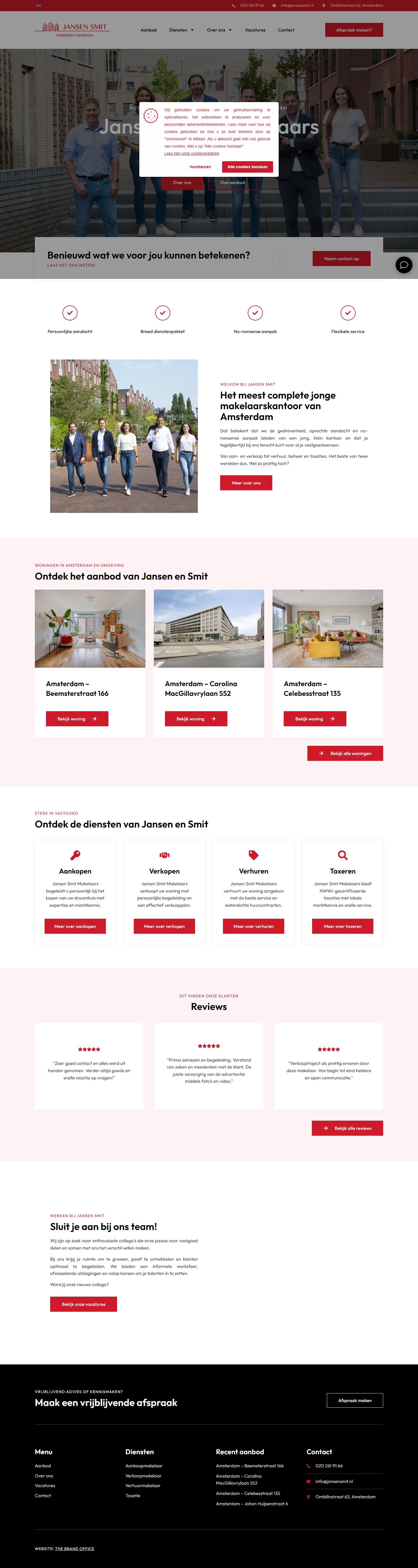 Screenshot of the website of www.jansensmit.nl