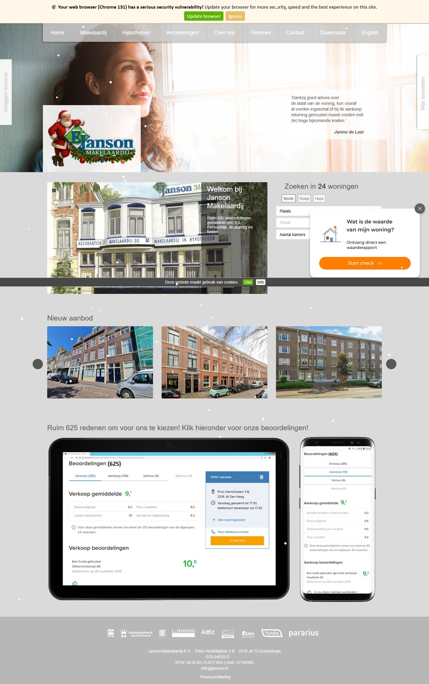 Screenshot der Website von www.janson.nl