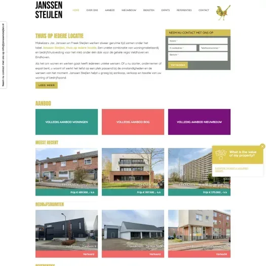 Screenshot van de website van www.janssensteijlen.nl
