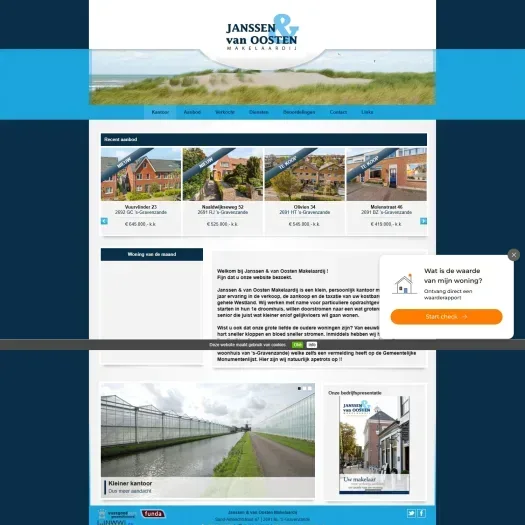 Screenshot of the website of www.janssen-vanoosten.nl