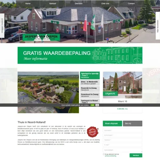 Screenshot van de website van www.jaspers-vandiepen.nl