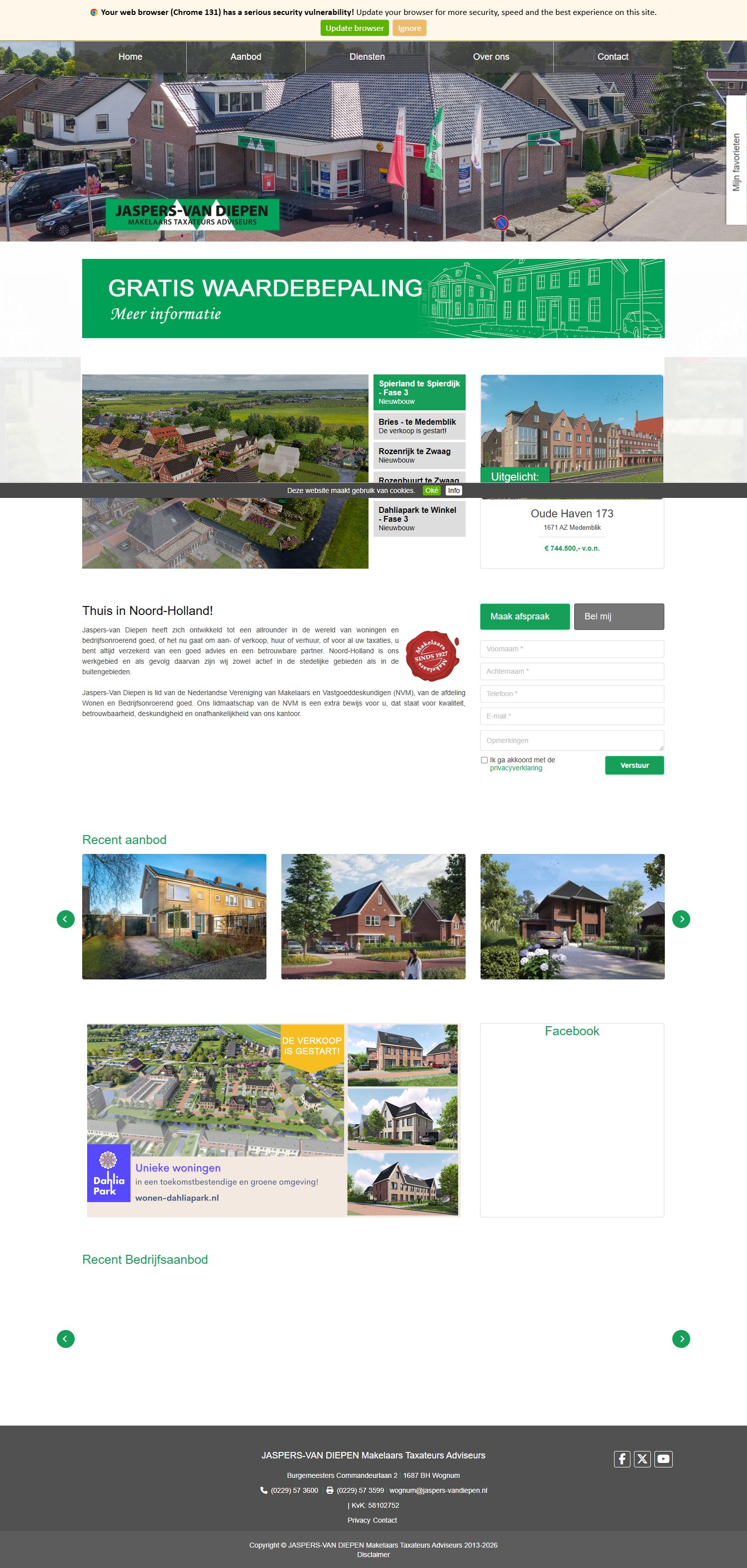 Screenshot der Website von www.jaspers-vandiepen.nl