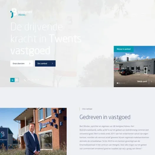 Screenshot van de website van www.jbvastgoedadvies.nl