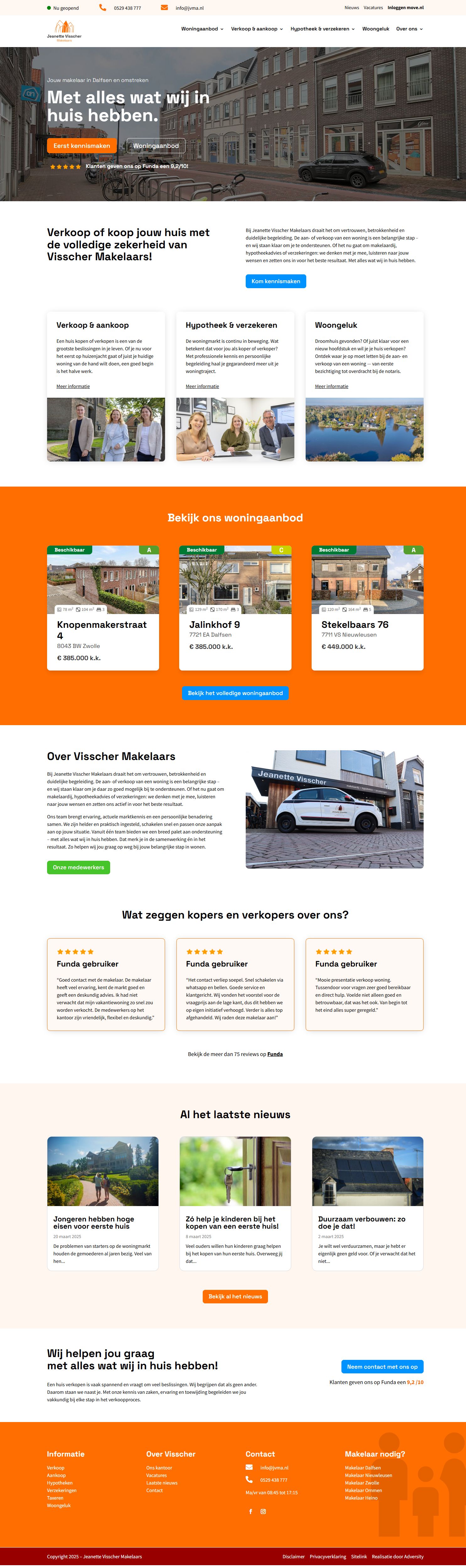 Screenshot der Website von www.jvma.nl