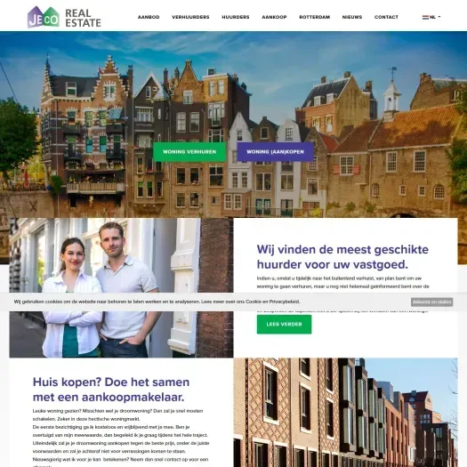 Screenshot der Website von www.jecorealestate.nl