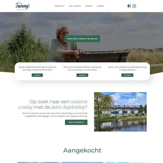 Screenshot van de website van www.jennydehaas.nl