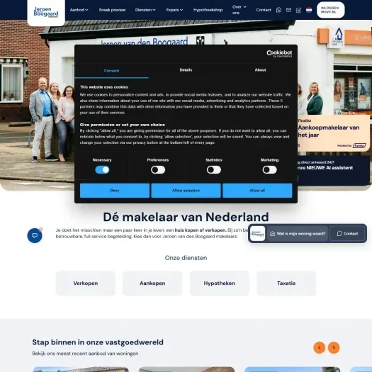 Screenshot van de website van www.jeroenvandenboogaard.nl