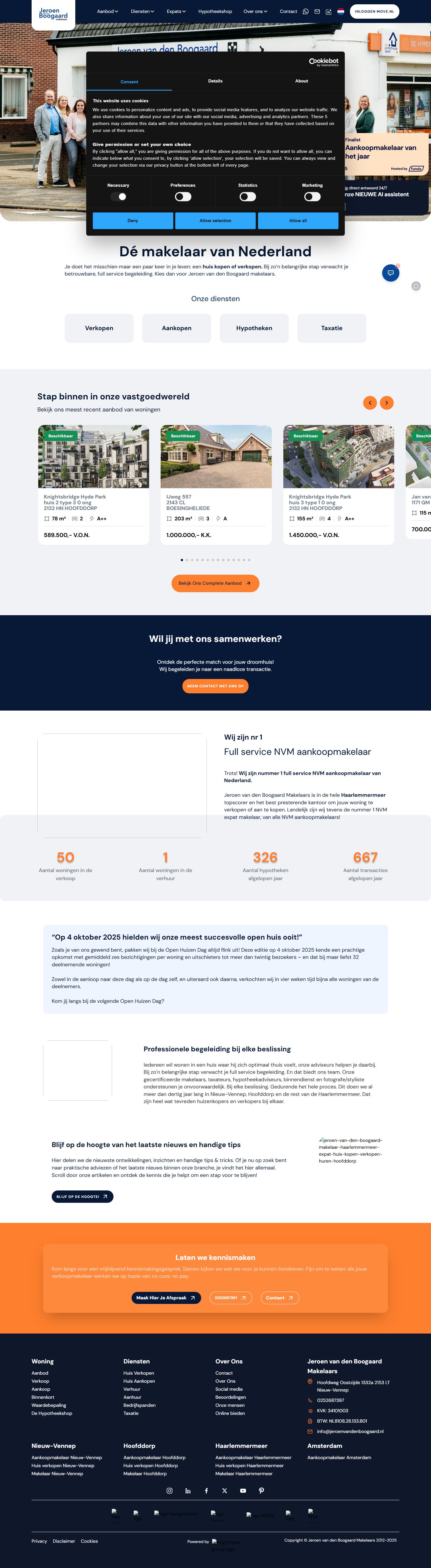 Screenshot der Website von www.jeroenvandenboogaard.nl