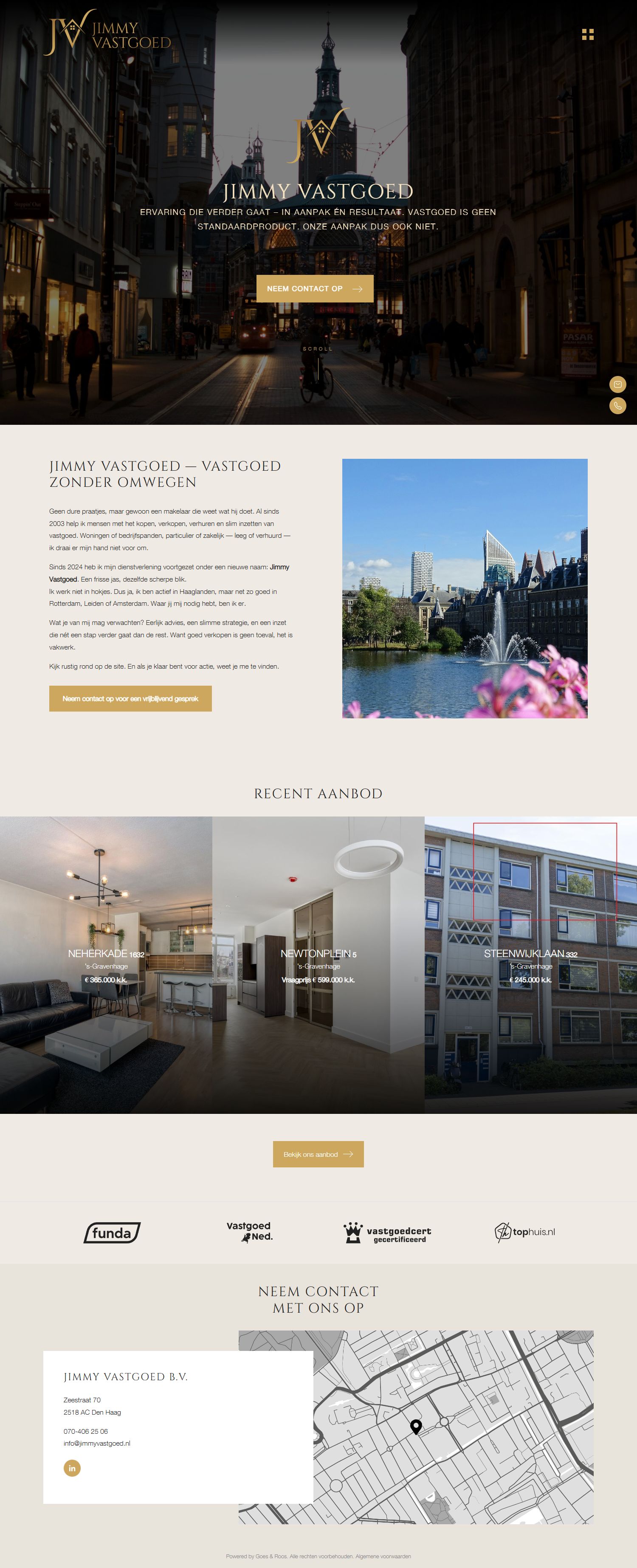 Screenshot van de website van www.jimmyvastgoed.nl