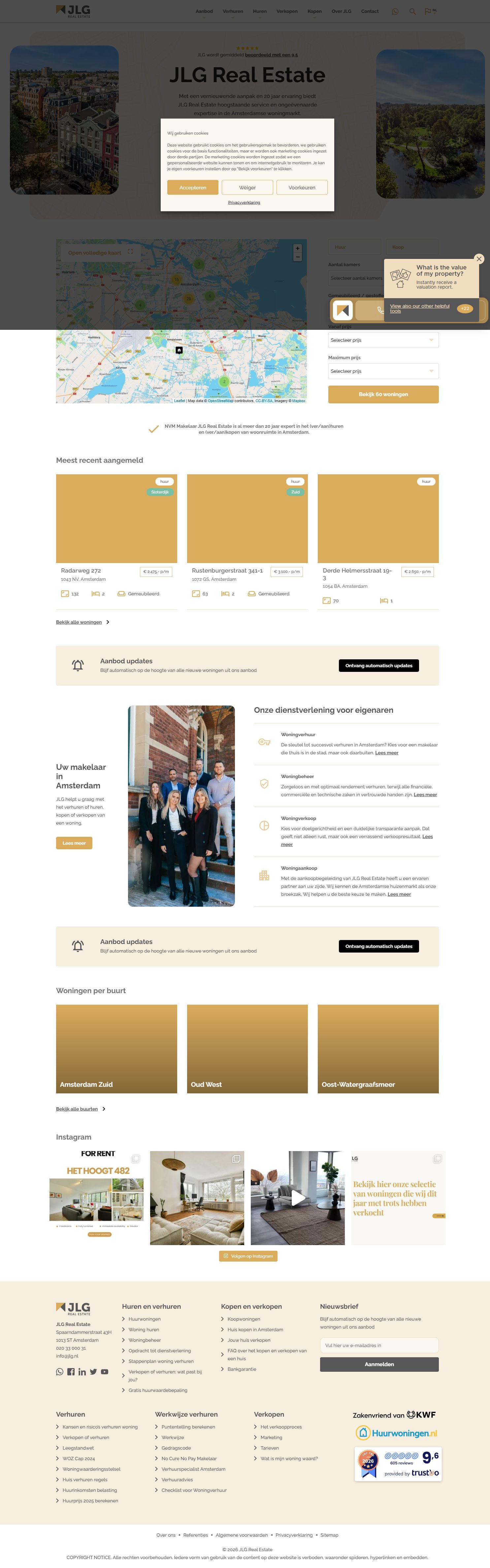 Screenshot der Website von www.jlgrealestate.com