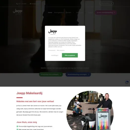 Screenshot of the website of joepp.nl