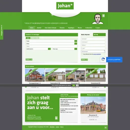 Capture d'écran du site web de www.johanuwmakelaar.nl