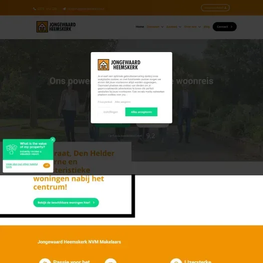 Screenshot der Website von www.jongewaardheemskerk.nl