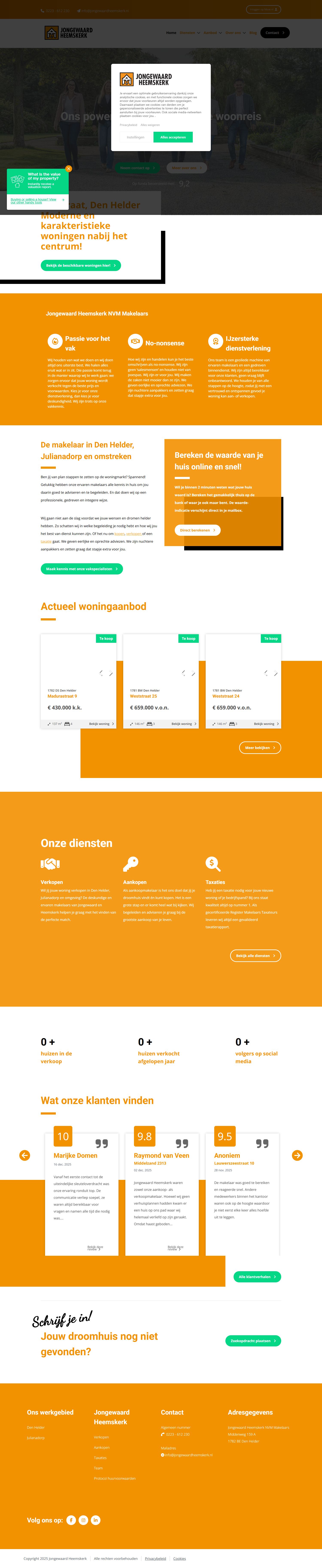 Screenshot der Website von www.jongewaardheemskerk.nl