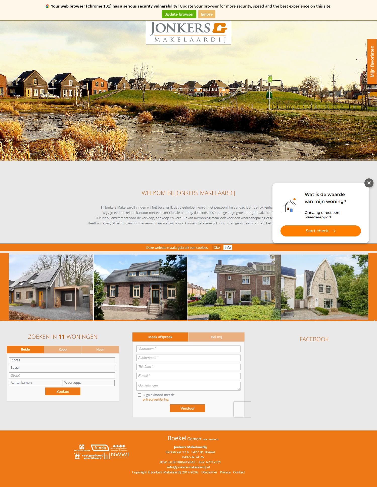 Screenshot van de website van www.jonkers-makelaardij.nl