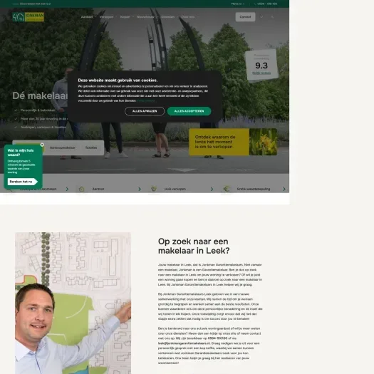 Screenshot of the website of www.jonkmangarantiemakelaars.nl