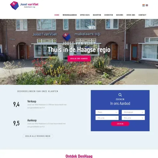 Screenshot van de website van www.joostvanvliet.nl