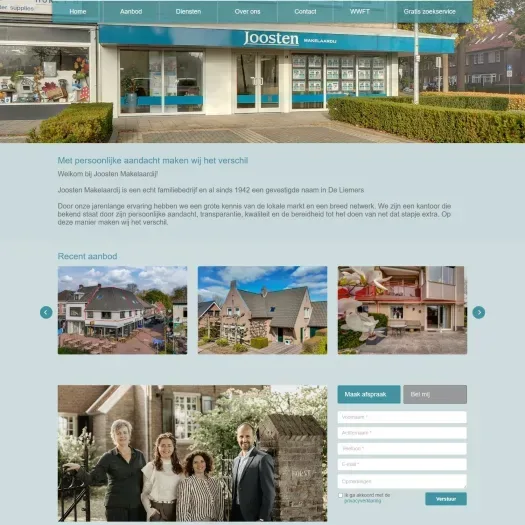 Screenshot of the website of www.joostenmakelaardij.nl