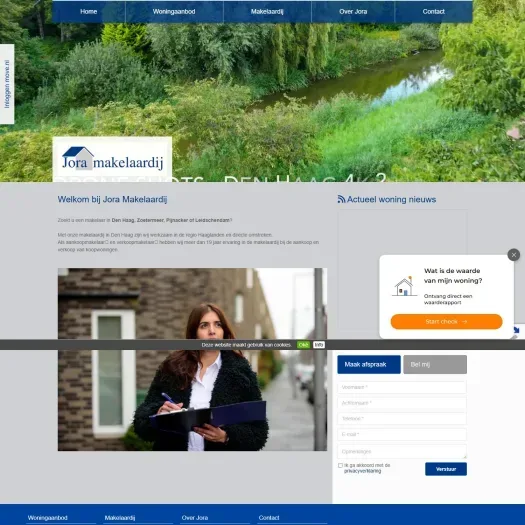 Screenshot van de website van www.joramakelaardij.nl