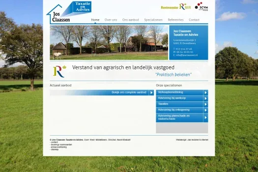Screenshot van de website van www.josclaassen.nl