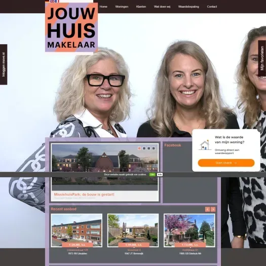 Screenshot van de website van www.jouw-huismakelaar.nl