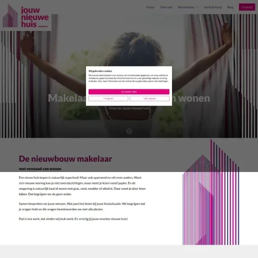 Screenshot van de website van www.jouwnieuwehuis.nl
