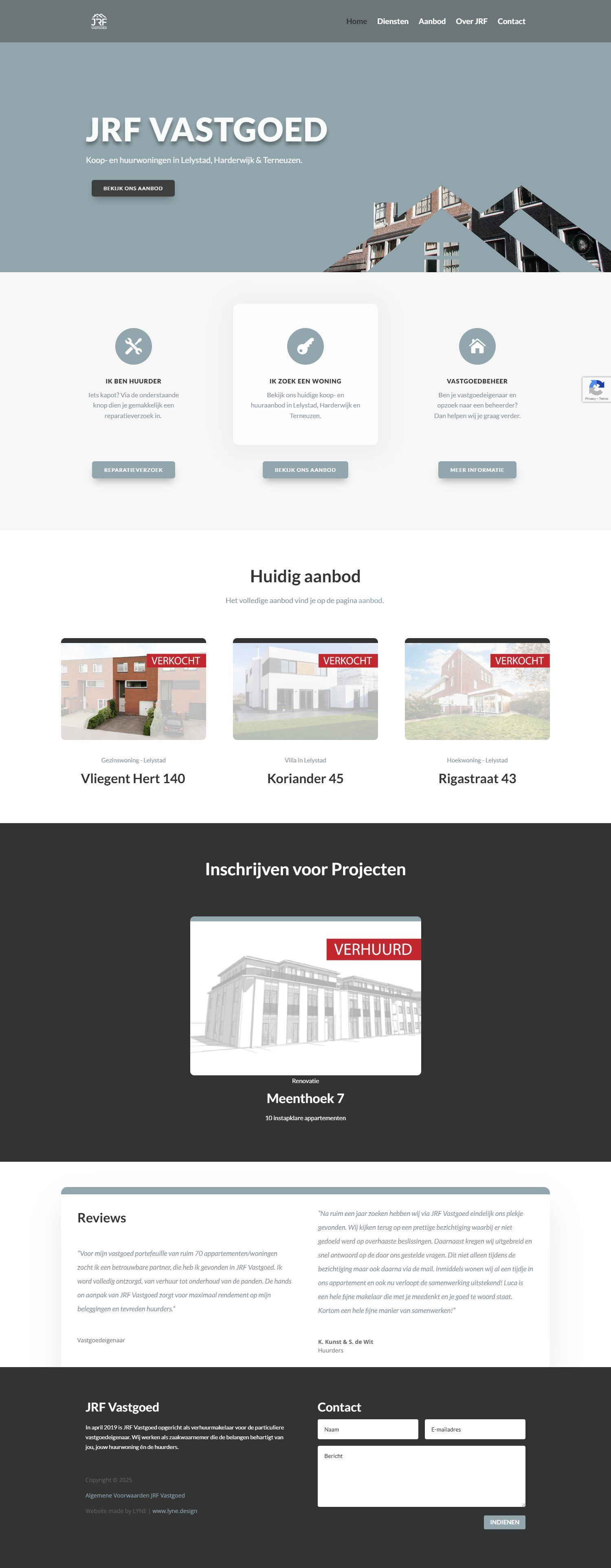 Screenshot of the website of www.jrfvastgoed.nl