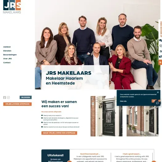 Screenshot van de website van www.jrsmakelaars.nl