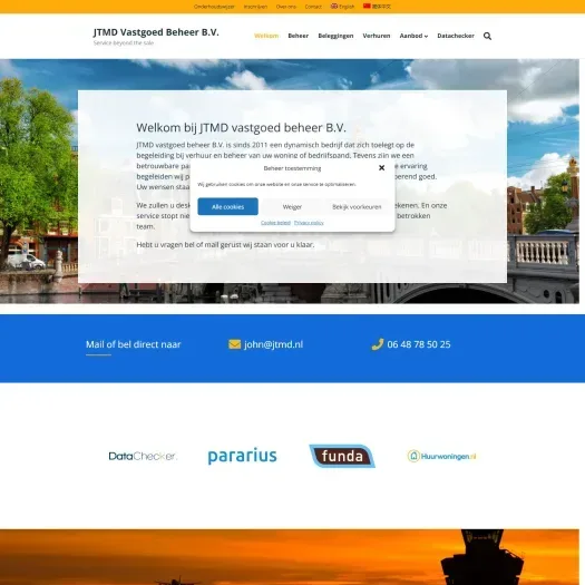 Screenshot van de website van www.jtmd.nl