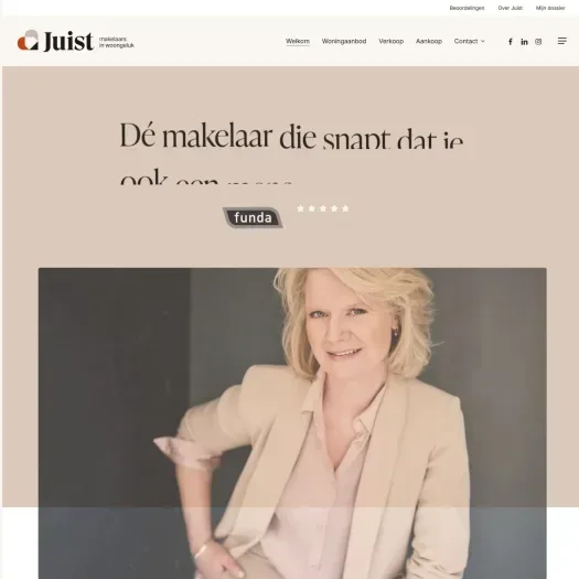 Capture d'écran du site web de www.juistmakelaars.nl