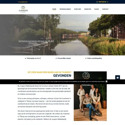 Screenshot of the website of www.jurgensmakelaardij.nl