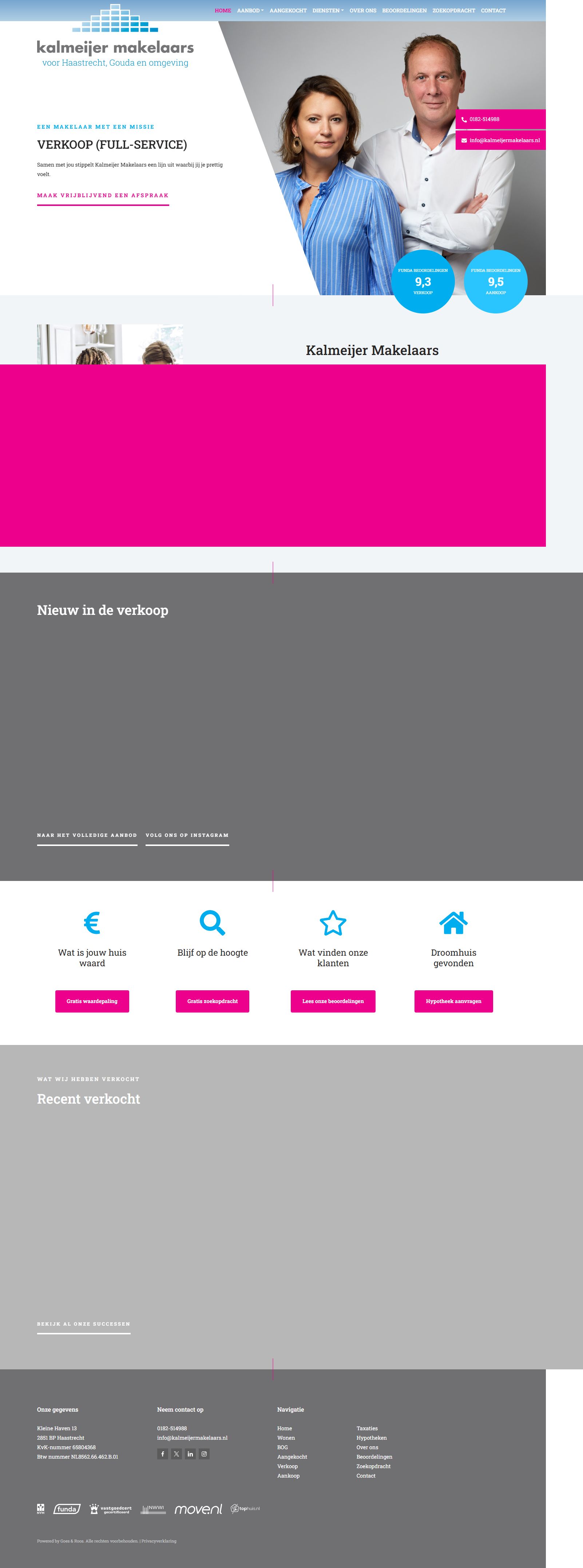 Screenshot der Website von www.kalmeijermakelaars.nl