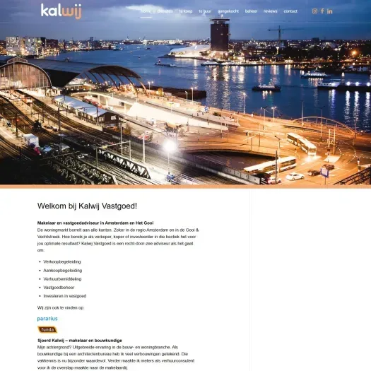 Capture d'écran du site web de www.kalwijvastgoed.nl