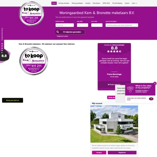 Screenshot der Website von www.marktmakelaar.nl