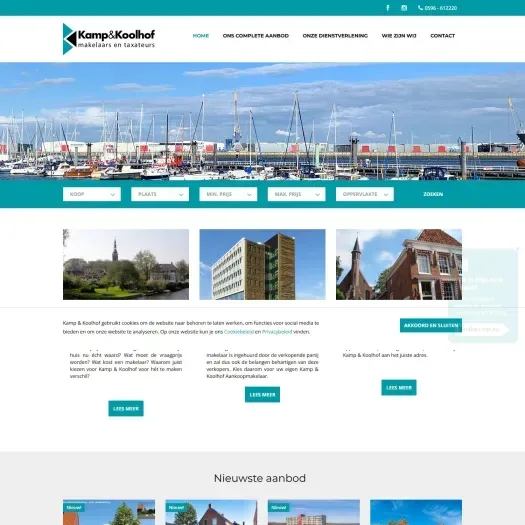Screenshot van de website van www.kampenkoolhof.nl