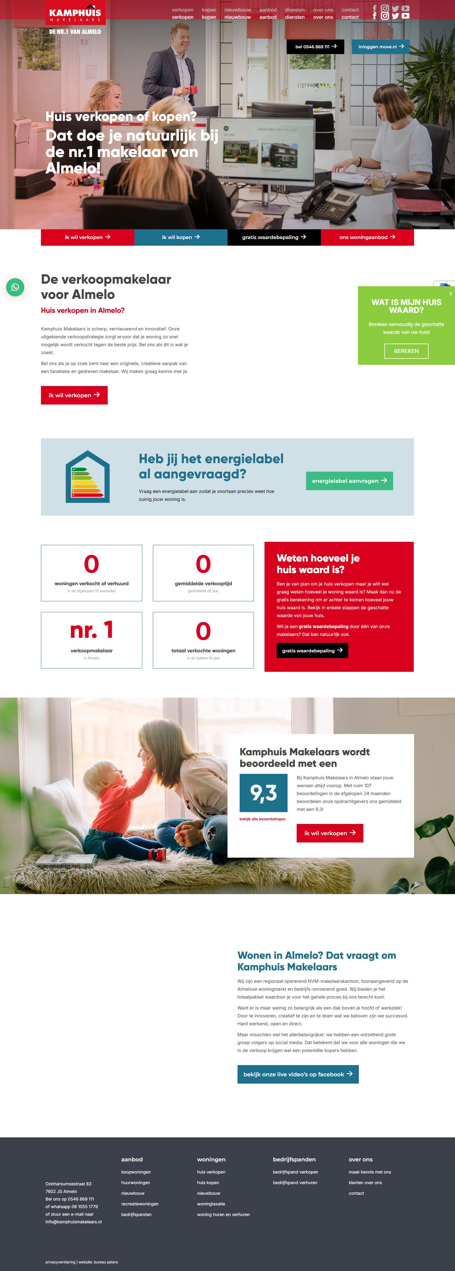 Capture d'écran du site web de www.kamphuismakelaars.nl