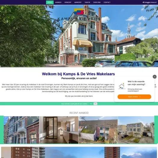 Screenshot van de website van www.kdvk.nl